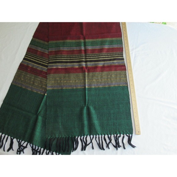 Vtg Hand Woven Scarf Mackay Homecraft Studio Montreal Canada Wool Fringe 50's? - Picture 3 of 12